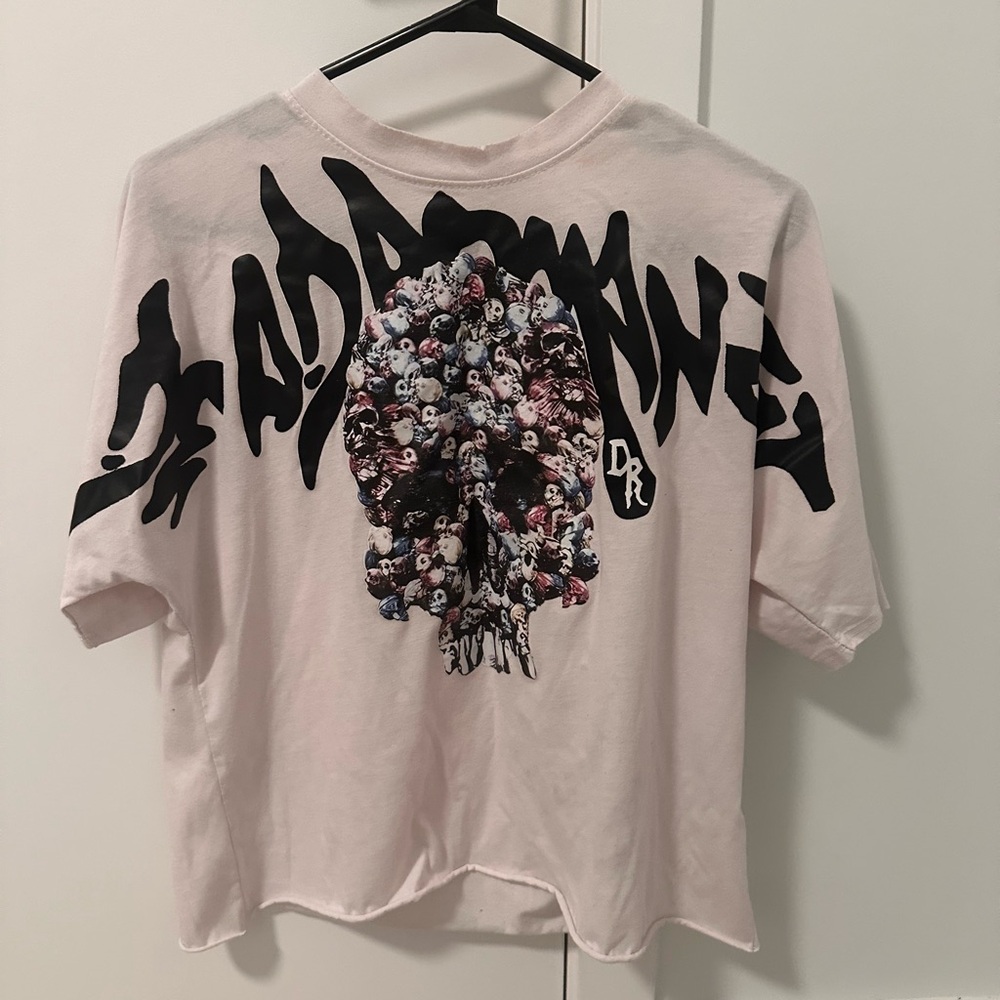 Graphic Skull T-Shirt in Pink and Black